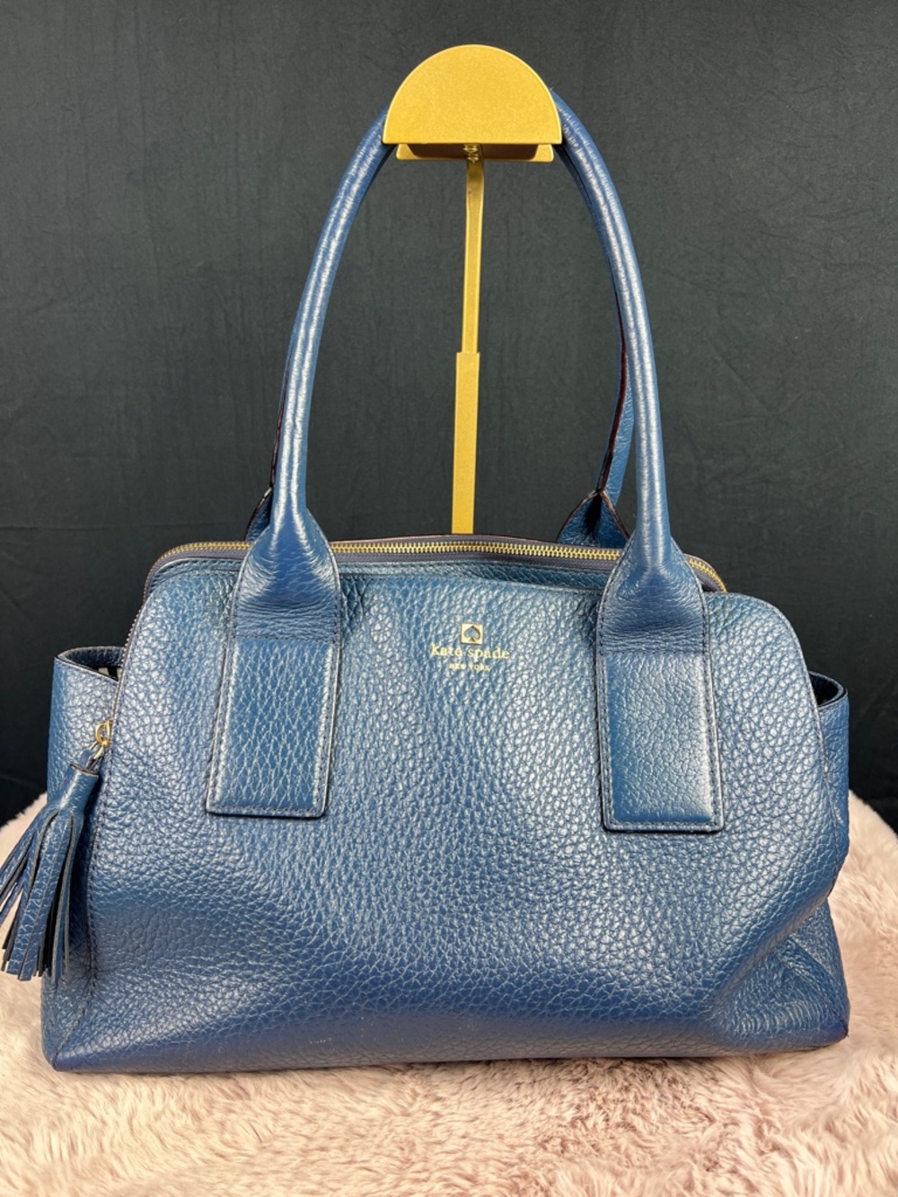 Kate Spade Southport Avenue Lydia Satchel – Bluebell Pebbled Leather – EUC